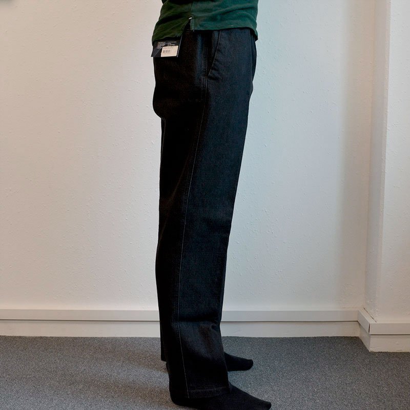 Jeans med resår i midjan, Koksgrå/svart