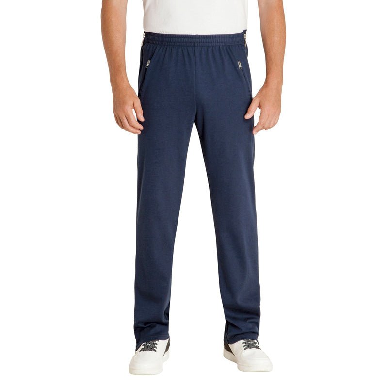 Joggingbyxor med dragkedja, Blå