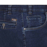 Jeans med stretch och resår i midjan, Mörkblå