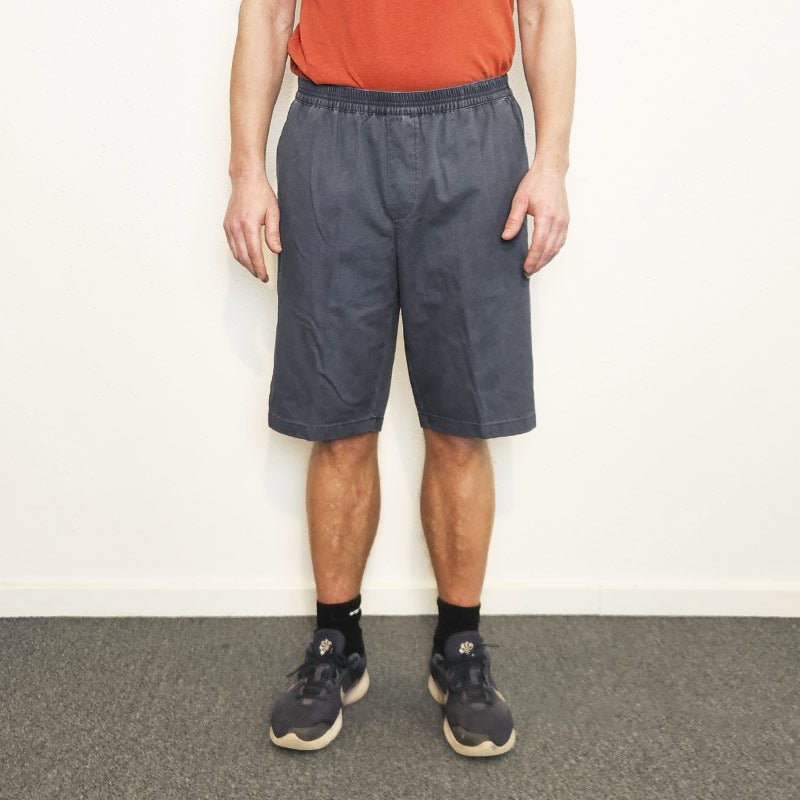 Shorts med elastisk midja, Grå/blå