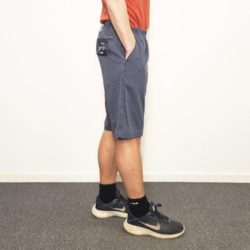 Shorts med elastisk midja, Grå/blå