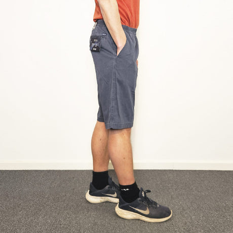 Shorts med elastisk midja - Dammig blå