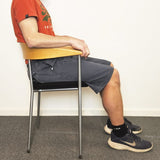Shorts med elastisk midja, Grå/blå