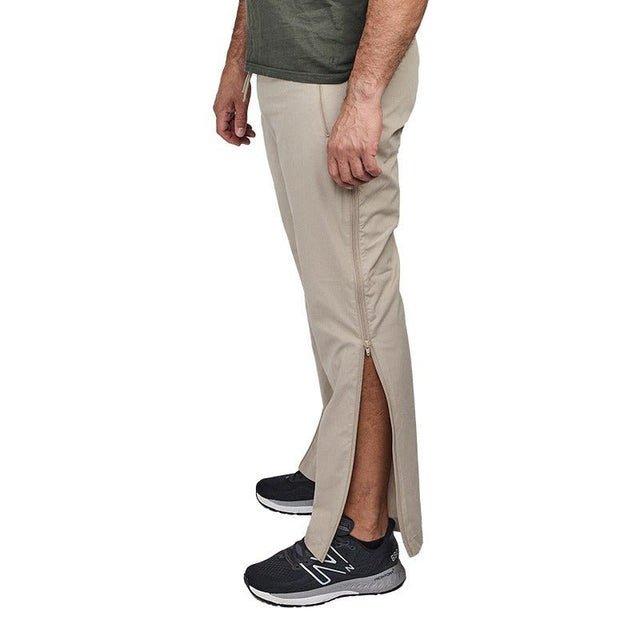 Bukser med lynlås i siden - Sand - Seniorshop