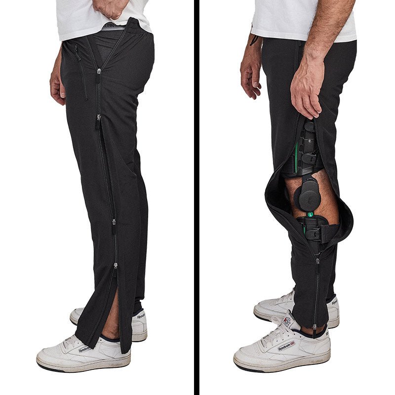 Bukser med 4 - vejs lynlås - Sort - Seniorshop