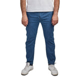 Jeans med dragkedja i sidan, Blå