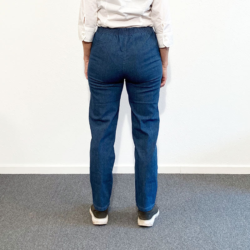 Dambyxor med resår i midjan, Blå denim