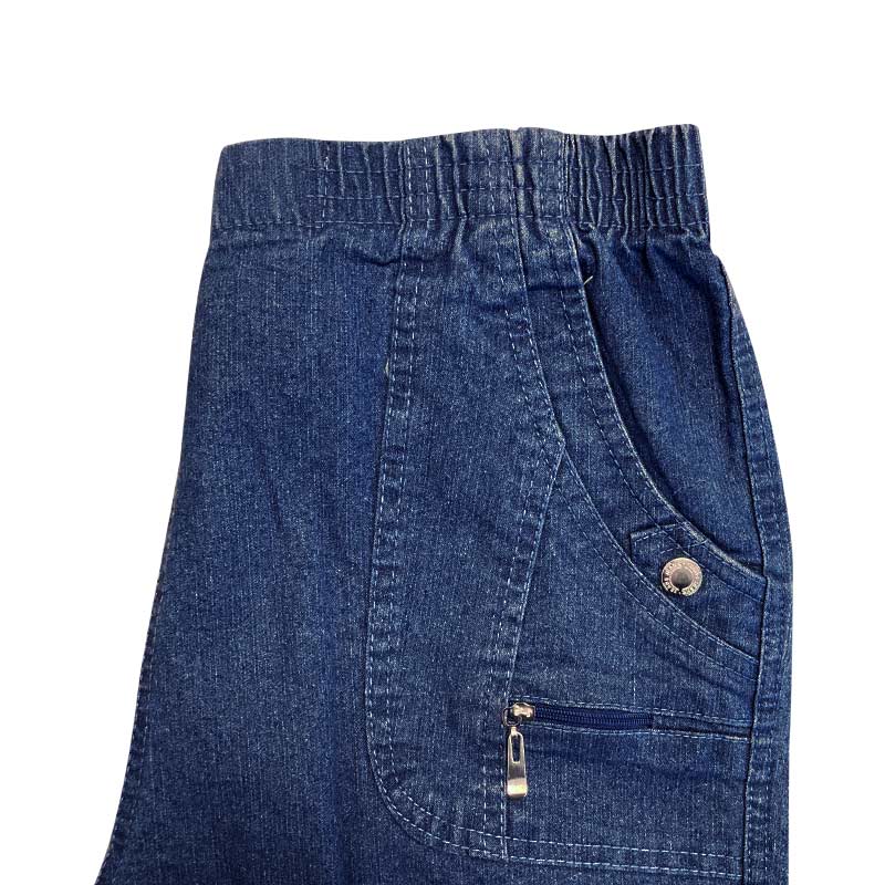 Dambyxor med resår i midjan, Blå denim