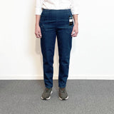Dambyxor med resår i midjan, Mörk denim