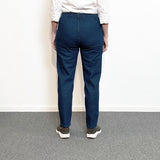 Dambyxor med resår i midjan, Mörk denim