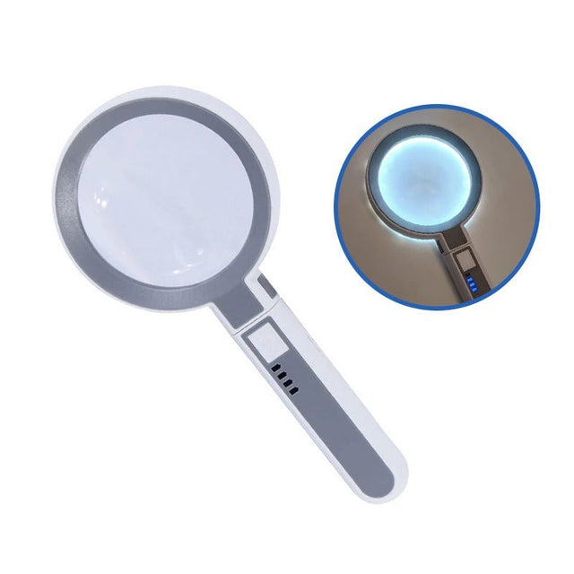 2 - i - 1 læselup med LED - 4x forstørrelse - Seniorshop