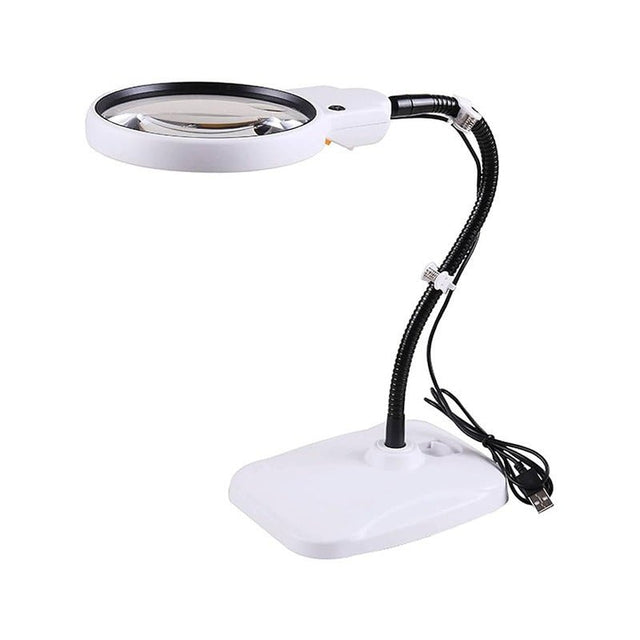 Flexibel bordslupp med LED, 2x/6x förstoring