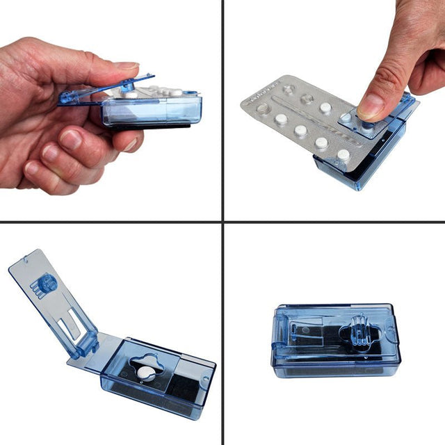 Blisterpakkeåbner med opsamler - Seniorshop