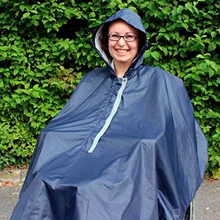 Fodrad regnponcho med huva