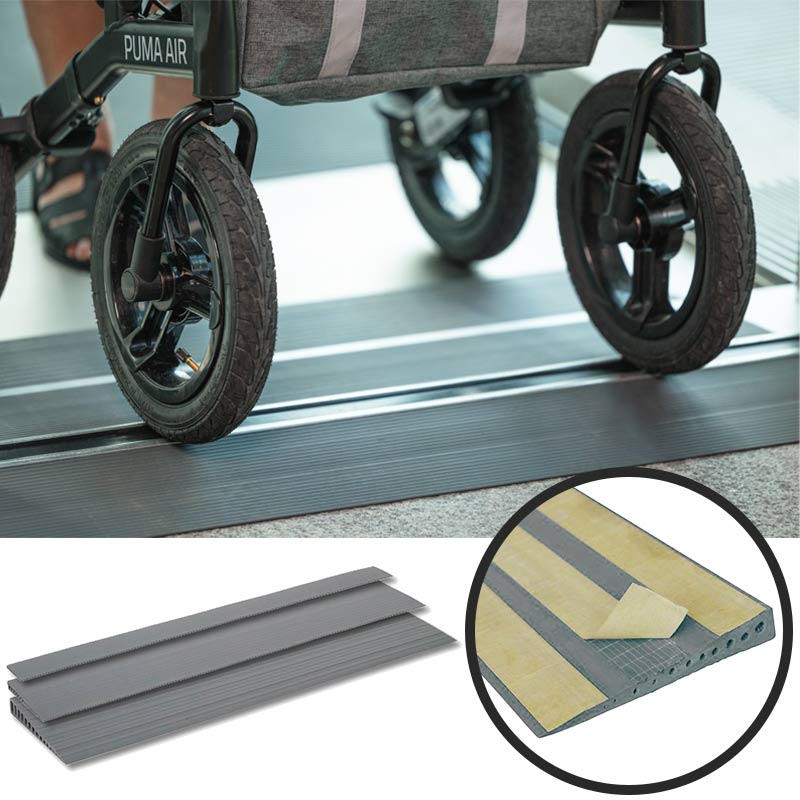 Gummiramp med limtejp